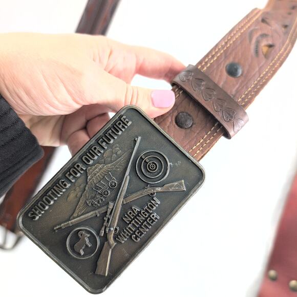 Vintage Lot of (4) Leather Western Belts Cowboy Rockabilly - Picture 3 of 11